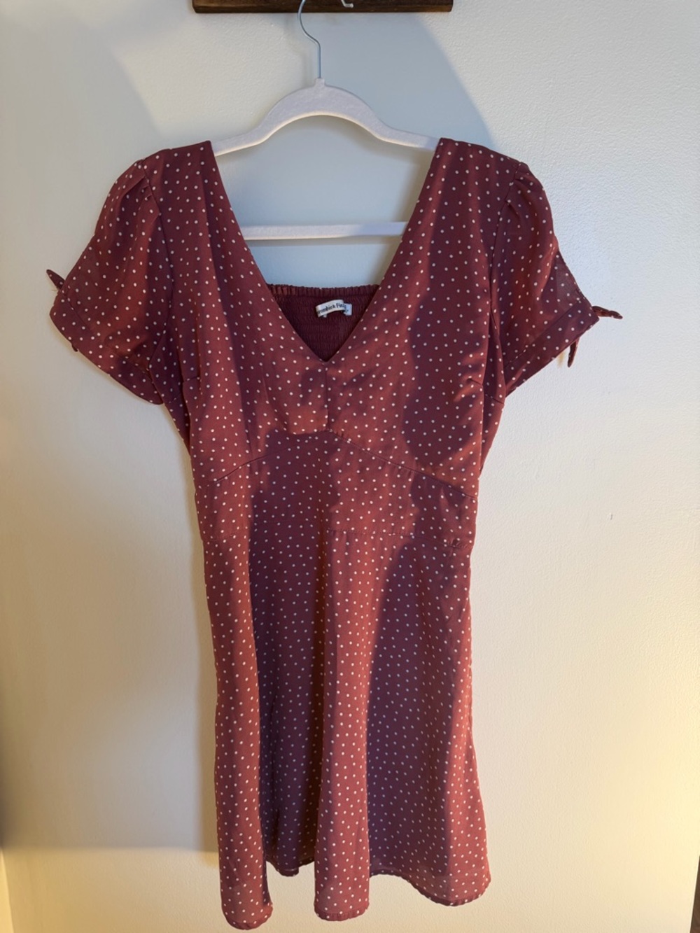 Abercrombie & Fitch Burgundy Polka dot Dress